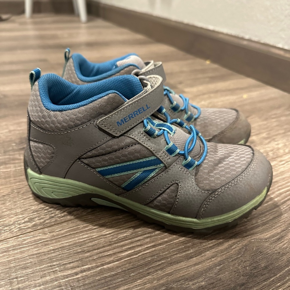 Merrell Kids' 3 Sneakers in Gray and Blue with Green Accents